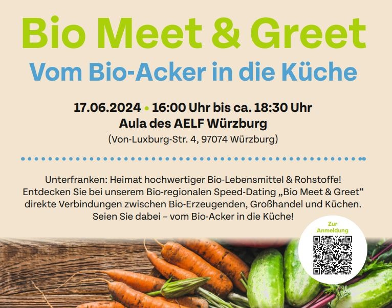 Veranstaltungshinweis für das Bio Meet & Greet - Vom Bio-Acker in die Küche